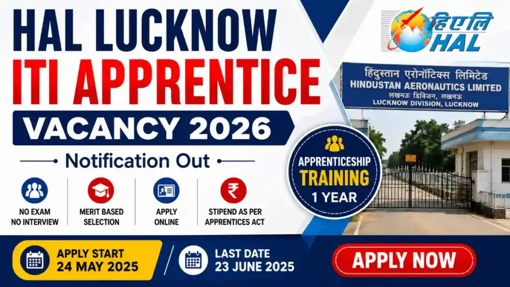 HAL Apprentice 2026, HAL Lucknow Vacancy, ITI Apprentice Jobs, HAL Recruitment, Apprenticeship Training, ITI Jobs 2026, HAL Online Form, Lucknow Jobs, Apprentice Vacancy, Government Jobs