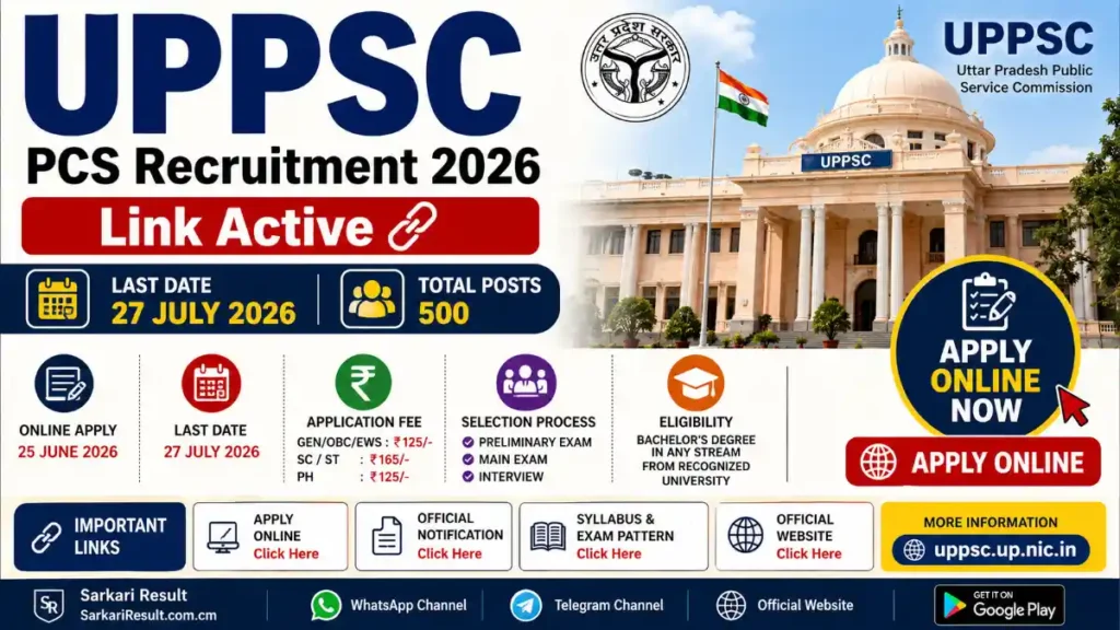 UPPSC PCS Recruitment 2026 