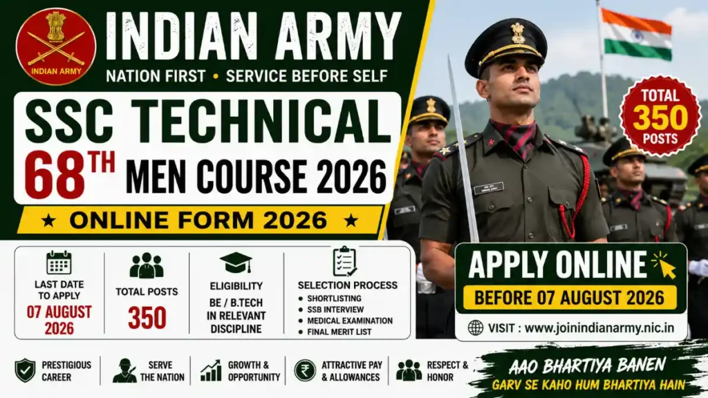 Indian Army SSC Technical 68th Men