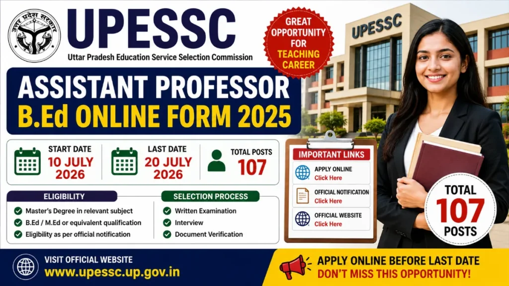 UPESSC Assistant Professor B.Ed