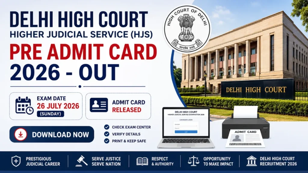 Delhi High Court HJS Pre Admit Card 2026
