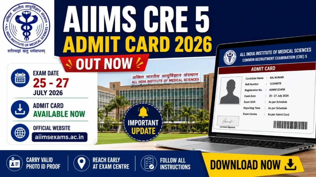 AIIMS CRE 5 Admit Card 2026 Out