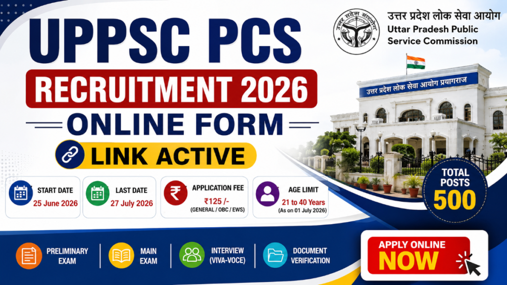 UPPSC PCS Recruitment 2026 Online Form